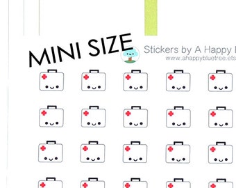 MINI Happy Doctor's Bag Reminder Stickers Personal Planner Mambi Filofax Midori A5 Erin Condren Kawaii Cute Funny Appointment Physician Tiny