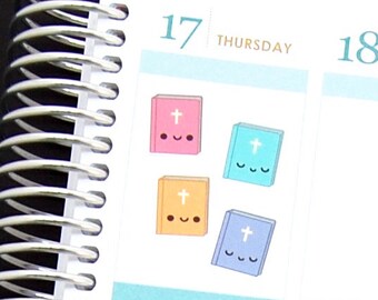 Happy or Praying Bible Study Church Tracker Reminder Cute Kawaii Planner Stickers Erin Condren ECLP Mambi Personal Plum Funny