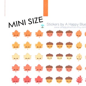 MINI Happy Leaves Acorns Reminder Tracker Cute Kawaii Personal Planner Stickers Erin Condren Midori Notebook Kikkik A5 Funny Tiny