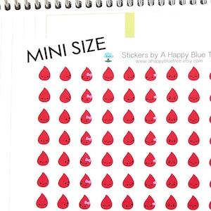 MINI Happy Blood Drop Reminder Tracker Cute Kawaii Personal Planner ...