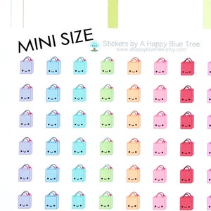 MINI Happy Shopping Bag Tracker Reminder Cute Kawaii Planner Stickers ...