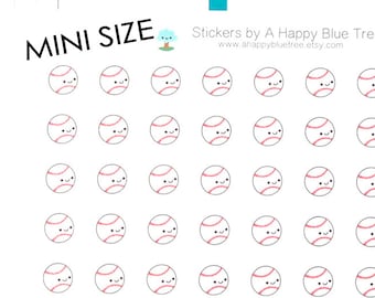 MINI Happy Baseball Game Practice Reminder Kawaii Stickers Erin Condren planner Midori Personal A5 A6 Mambi Tiny Funny Little League Pro