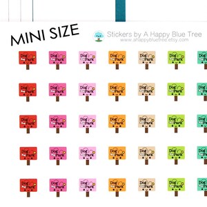 MINI Happy Dog Park Reminder Kawaii Stickers Erin Condren planner ECLP Personal Mambi Kikkik Midori Plum Funny Cute Play Puppy