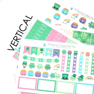 Happy Lucky St Patricks Day Sticker Set VERTICAL Erin Condren Life ...