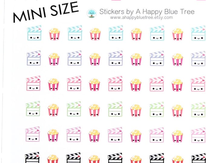 MINI Happy Movie Popcorn Tracker Reminder Cute Kawaii Planner Stickers ...