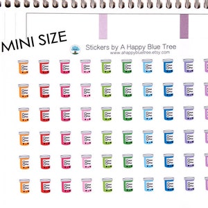 Happy MINI Prescription AM/PM Bottle Colors Reminder Cute Kawaii Personal Planner Stickers Erin Condren Pills Day Night Medicine Vitamins