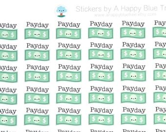 Happy Money Payday Tracker Reminder Cute Kawaii Planner Stickers Erin Condren Kikkik Personal Mambi Plum Funny Cute Cash Dollars Budget