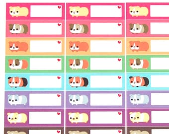 Happy Guinea Pig Care Label Reminder Tracker Cute Kawaii Planner Stickers Erin Condren Mambi Kikkik A6 Personal Funny Pet Hamster
