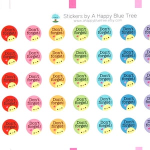 Glücklich vergessen Sie nicht Erinnern Aufkleber für Erin Condren Life Planner ECLP Mambi Kikkik Midori persönliche Kawaii süße Besorgungen Einkaufen