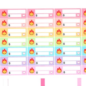 Happy Gas/Fire Bill Label Tracker Reminder Cute Kawaii Personal Planner Stickers Erin Condren Kikkik Midori Mambi Funny Utilities