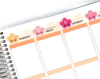 Happy Flowers Spring Date Dots Covers Vertical or Horizontal Erin Condren Life Planner ECLP Kawaii Cute Funny Mambi April March May Bee