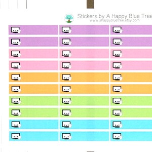 Happy TV Television THIN Label Tracker Reminder Cute Kawaii Planner ...