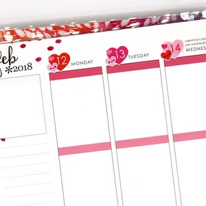 Happy Valentines Day Heart Date Dots Covers VERTICAL Erin Condren Life Planner ECLP Mambi Kawaii Cute Funny February Love