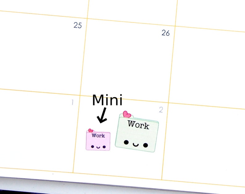 MINI Happy Work Schedule Reminder Tracker Cute Kawaii Personal Planner ...