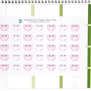 Happy Baby Diaper Reminder Tracker Cute Kawaii Planner Stickers Erin Condren ECLP Mambi Kikkik Plum Midori A6 Personal Funny Change Buy image 2