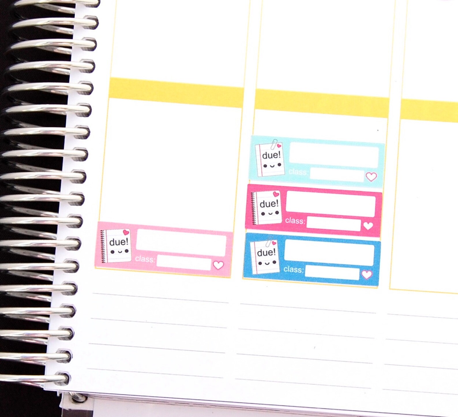Happy School Assignment Due Reminder Label Cute Kawaii Vertical Erin ...