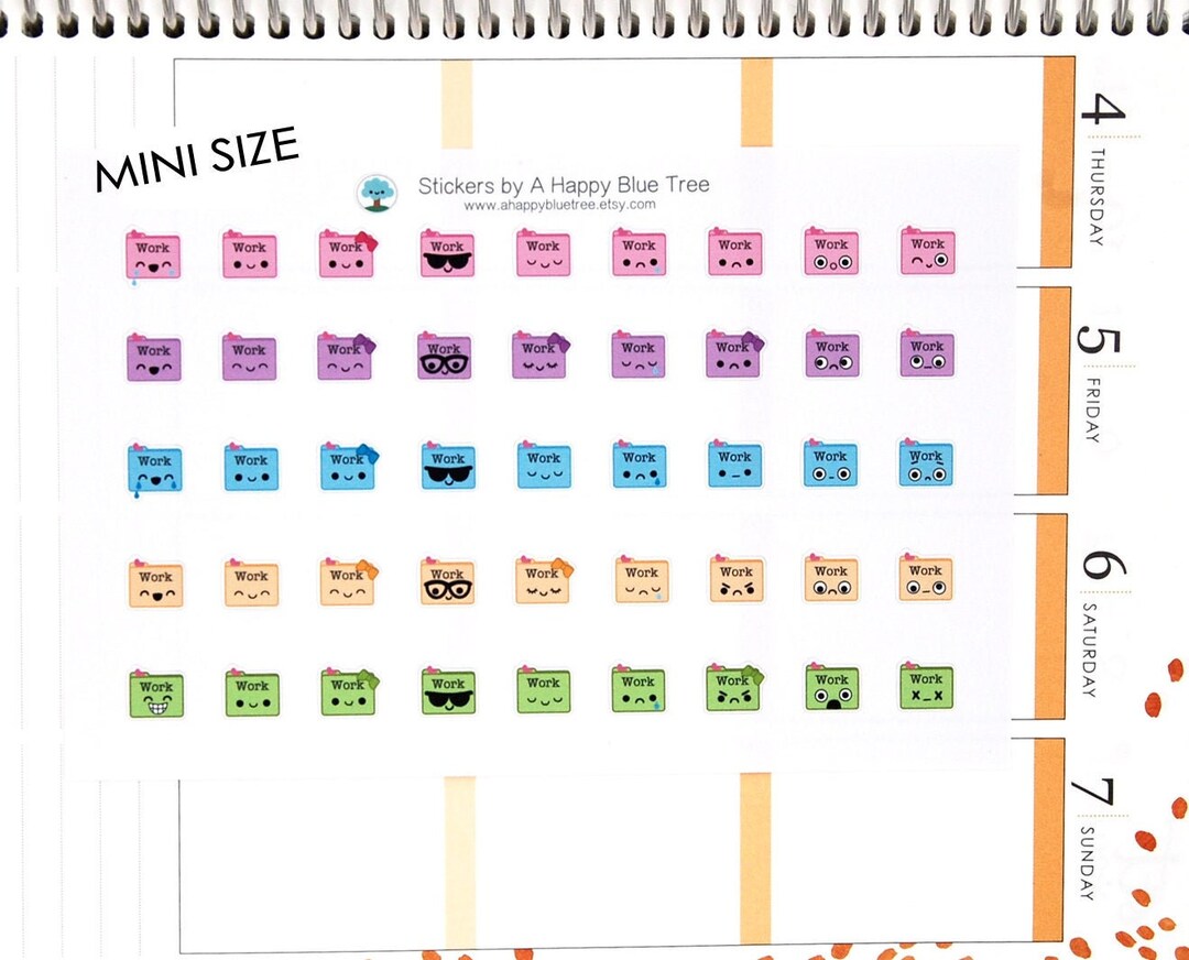 MINI Happy Work EMOTIONS Themed Stickers for Erin Condren Life Planner ...