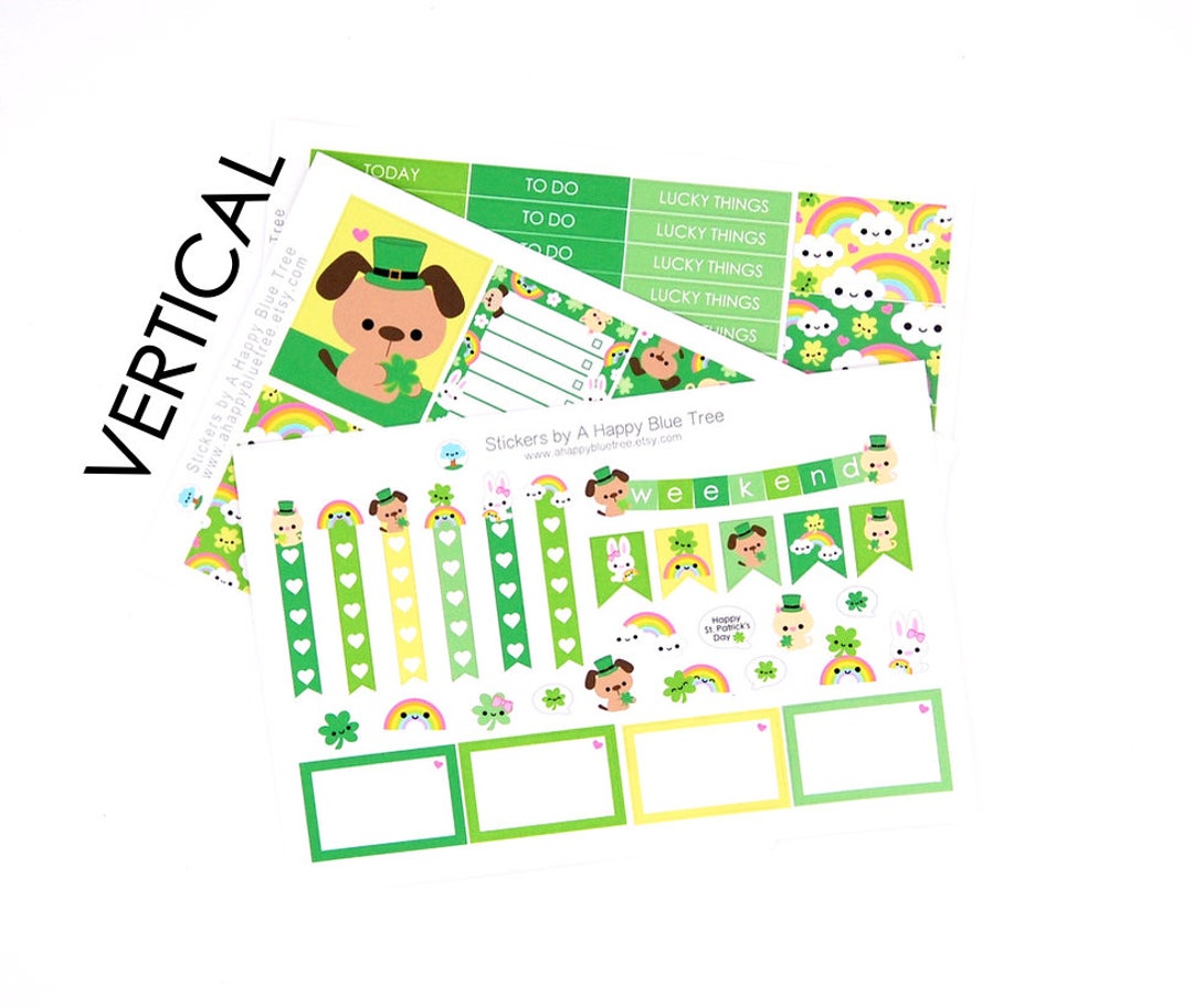 Happy St Patricks Day Friends Sticker Set 3 VERTICAL Erin Condren Life ...