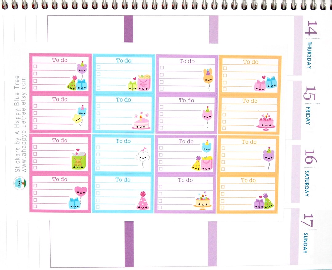 Happy Birthday to Do List Half Box Stickers Erin Condren Life Planner ...
