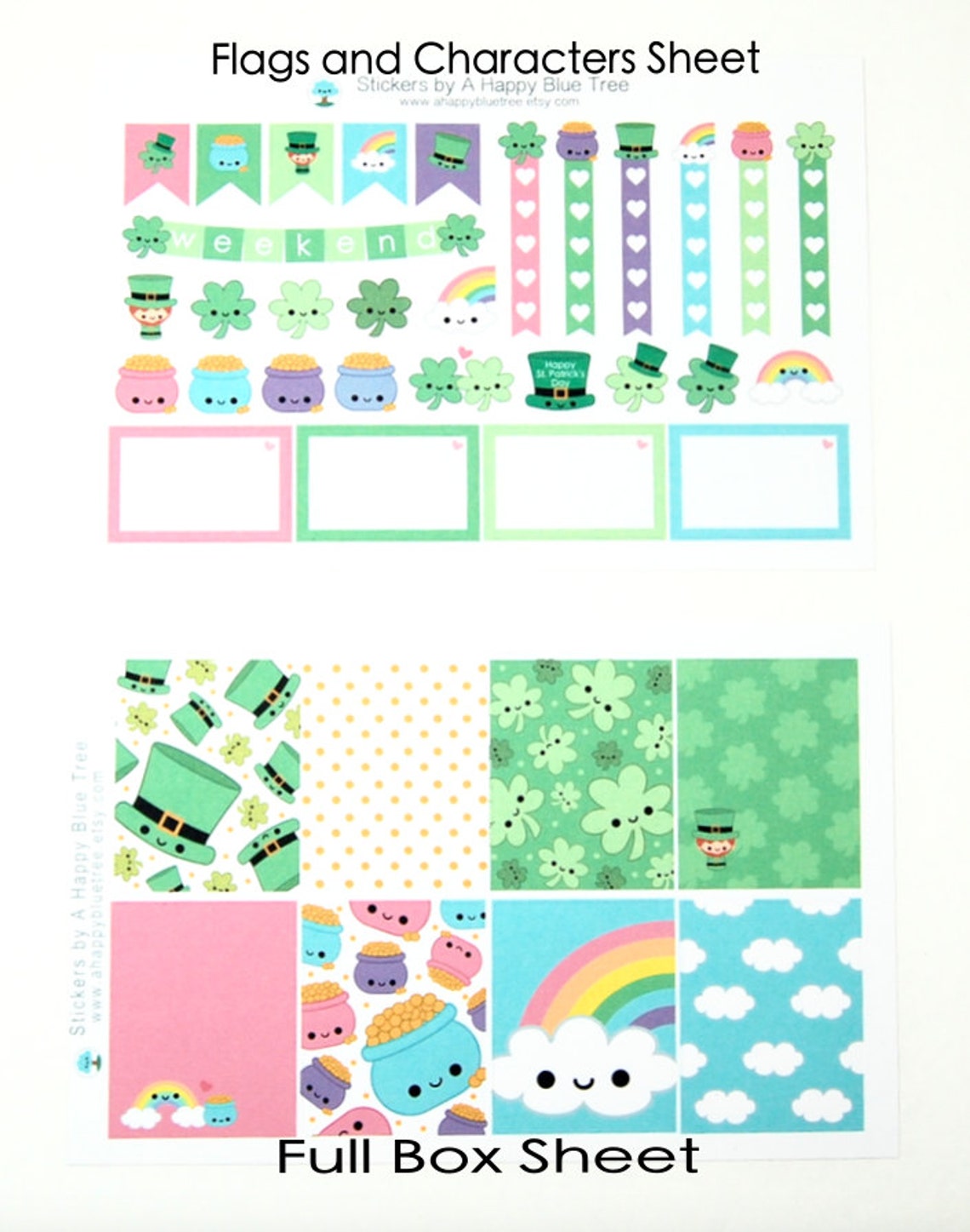 Happy Lucky St Patricks Day Sticker Set VERTICAL Erin Condren Life ...