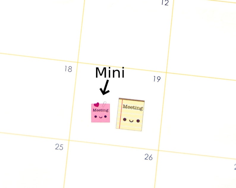 MINI Happy Meeting Reminder Tracker Cute Kawaii Personal Planner ...