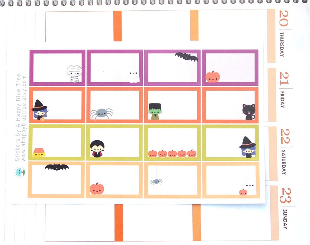 Happy Halloween Half Box Stickers for Erin Condren Life Planner ECLP ...