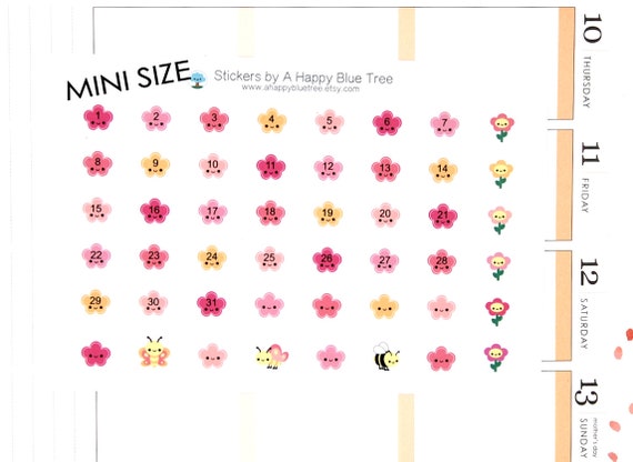 Tiny Happy Flowers Monthly Date Dots Covers Erin Condren Life Etsy Tiny Happy Flowers Monthly Date Dots Covers Erin Condren Life Etsy
