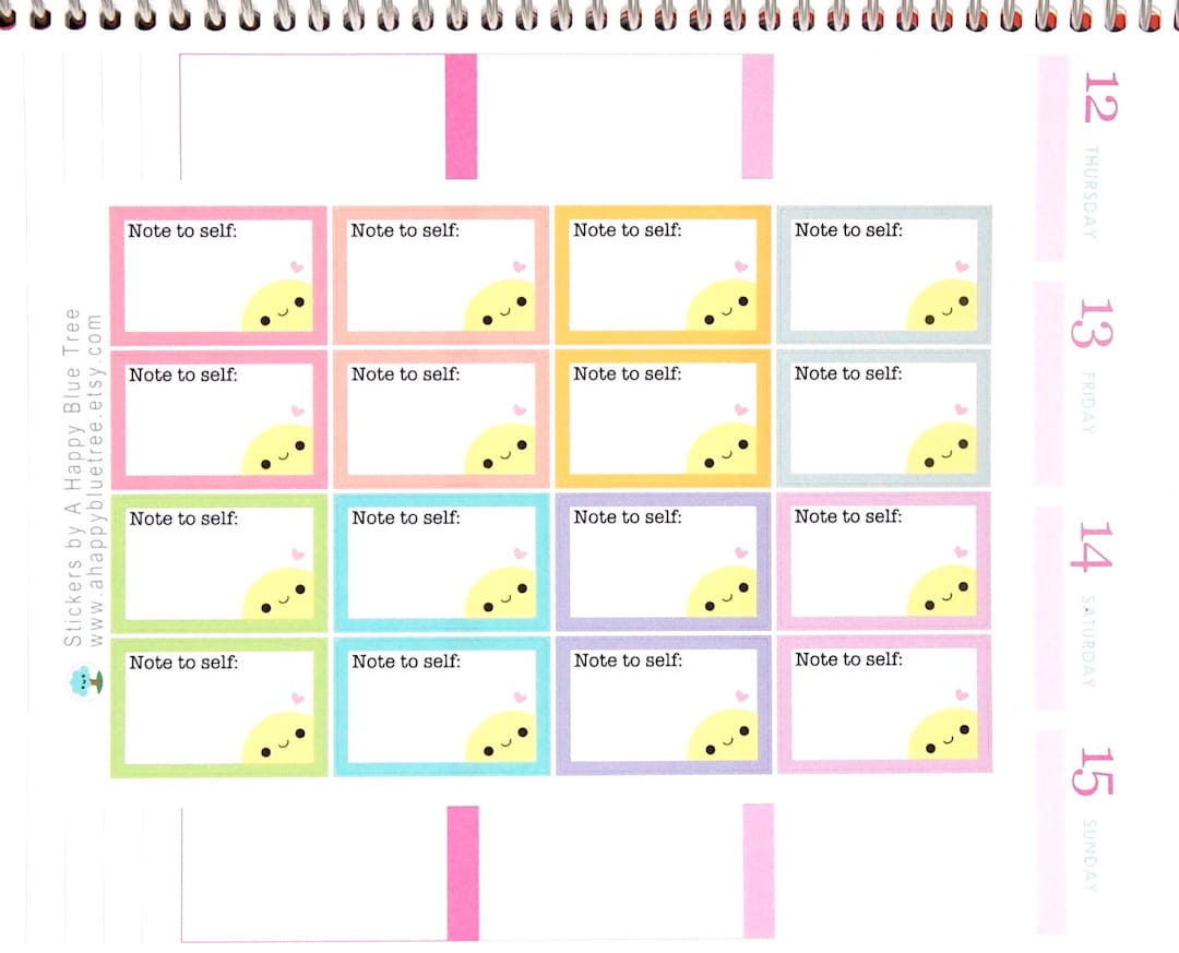 Happy Note to Self Reminder Half Box Stickers Erin Condren Life Planner ...
