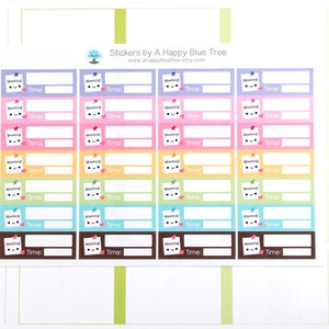 Happy Meeting Label Reminder Kawaii Stickers Erin Condren planner, Midori Calendar Kikkik Kawaii Funny Cute School Work Business image 2