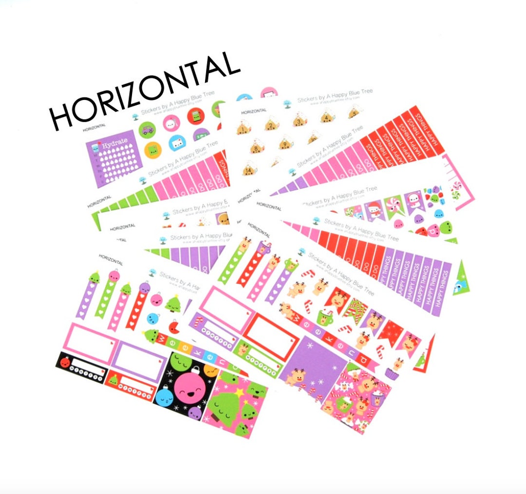 Happy Christmas Treats Sticker Set of 10 HORIZONTAL Erin Condren Life ...