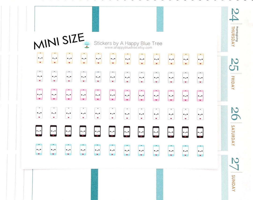 MINI Happy Smart Phone Reminder Tracker Cute Kawaii Planner Stickers ...
