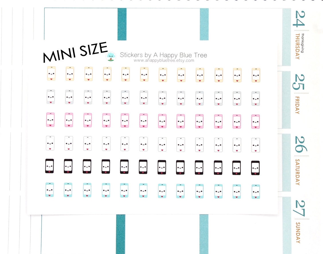 MINI Happy Smart Phone Reminder Tracker Cute Kawaii Planner Stickers ...
