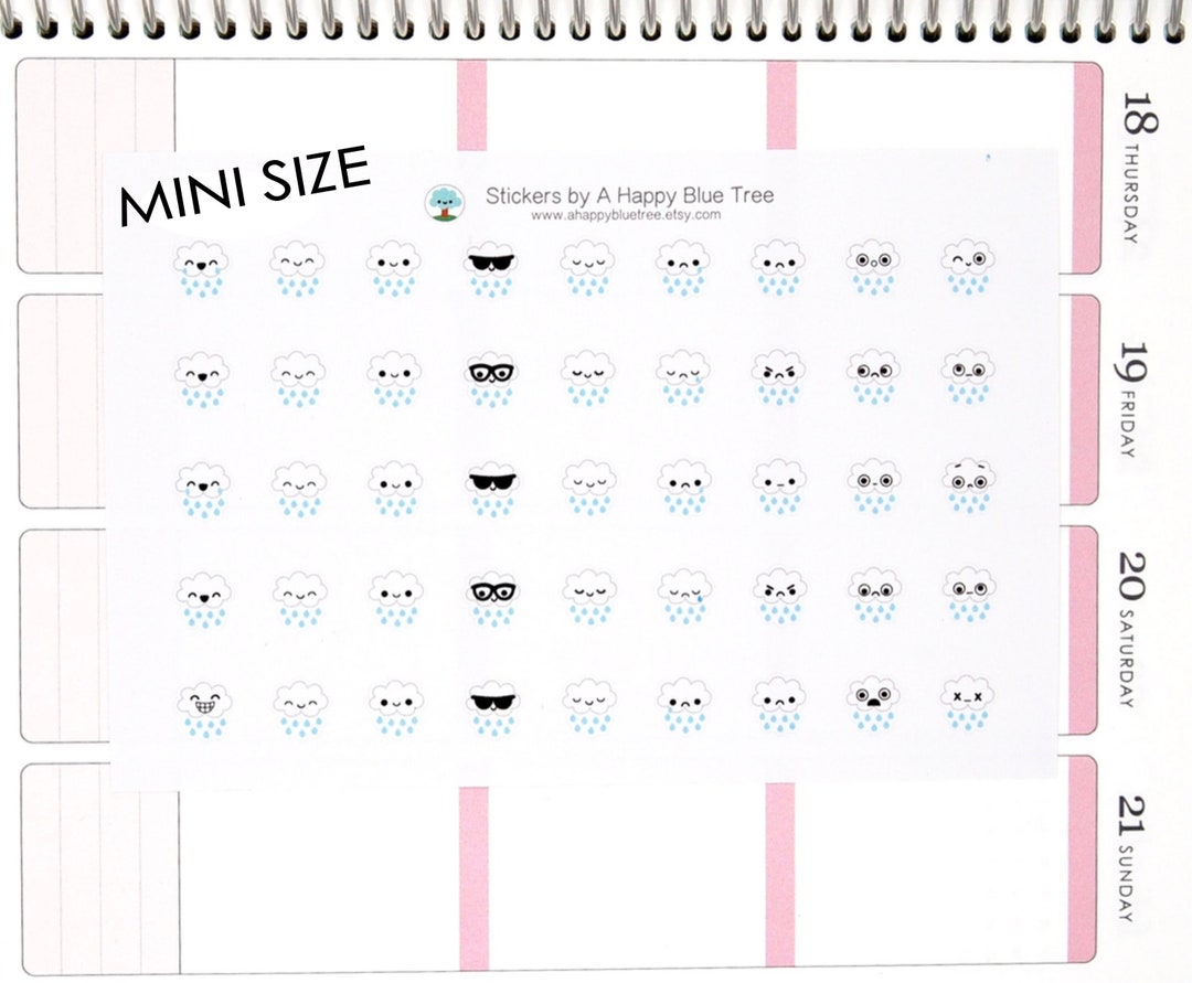 MINI Happy Rainy Day Emotions Themed Stickers Erin Condren Life Planner ...