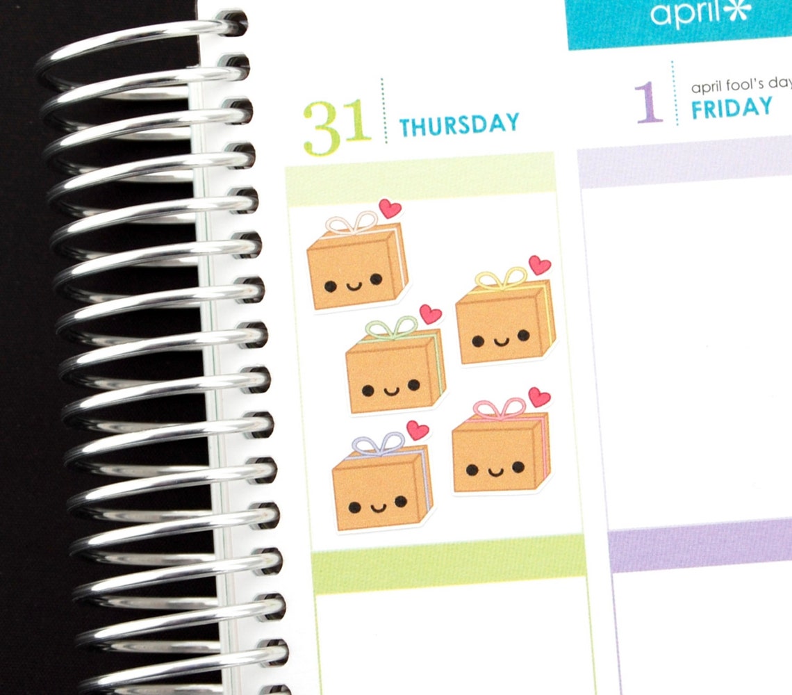 Happy Package Reminder Tracker Cute Kawaii Planner Stickers Erin ...