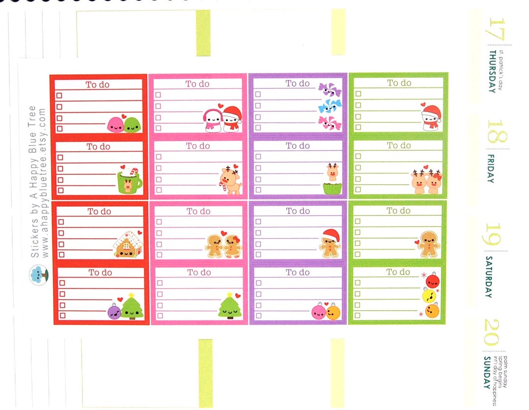 Happy Christmas Treats to Do List Half Box Stickers Erin Condren Life ...