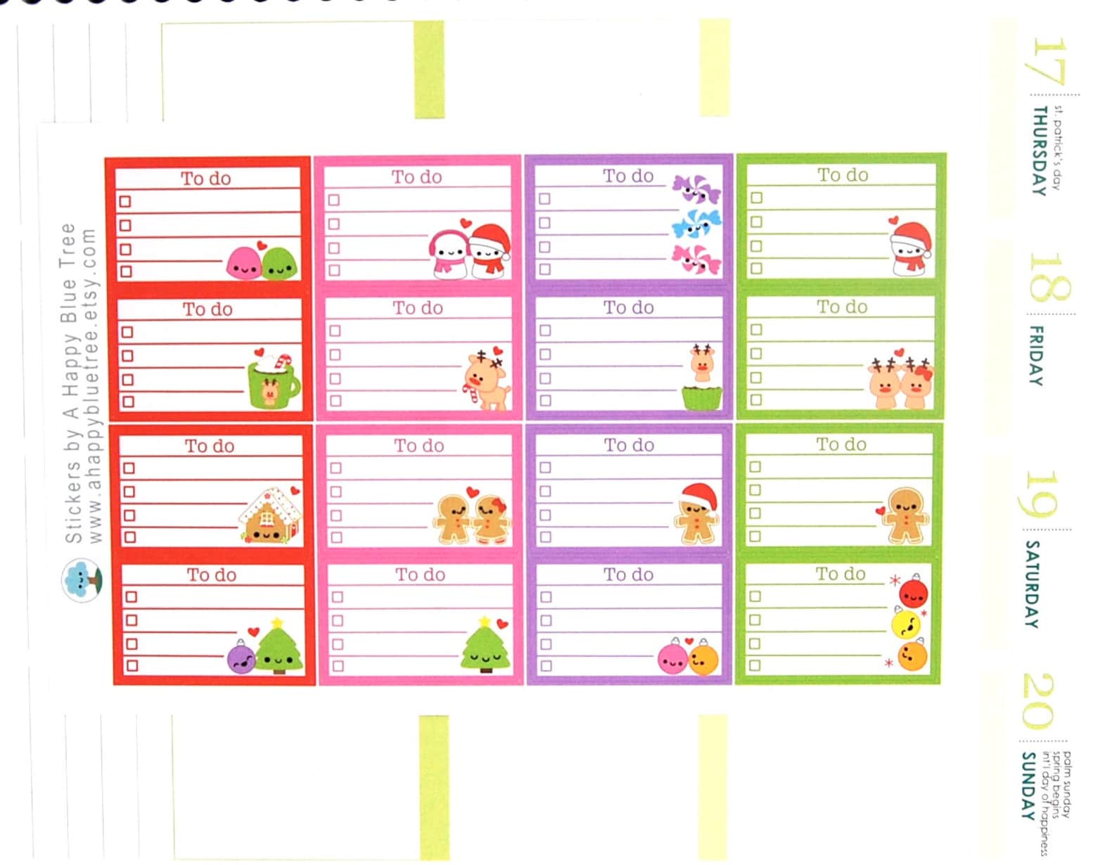 Happy Christmas Treats to Do List Half Box Stickers Erin Condren Life ...