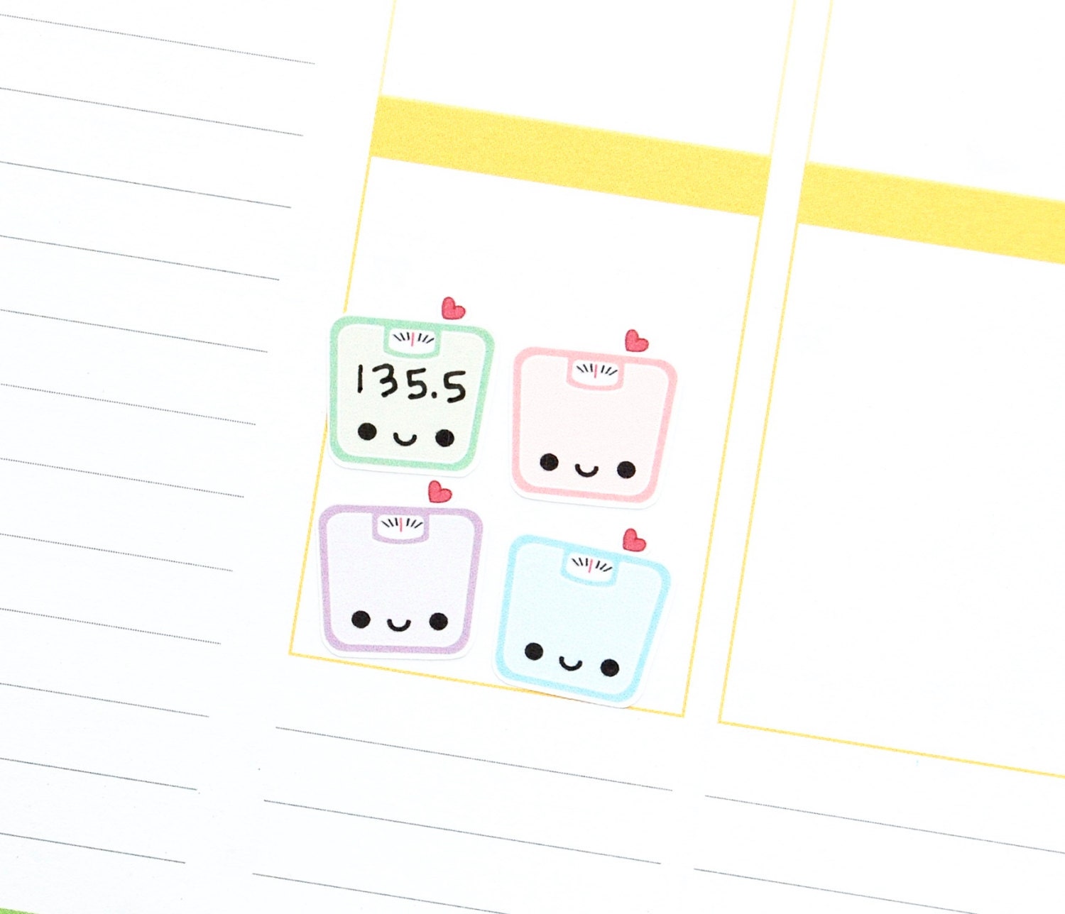 Happy (or Sad) Scale Reminder Tracker Cute Kawaii Planner Stickers Erin ...