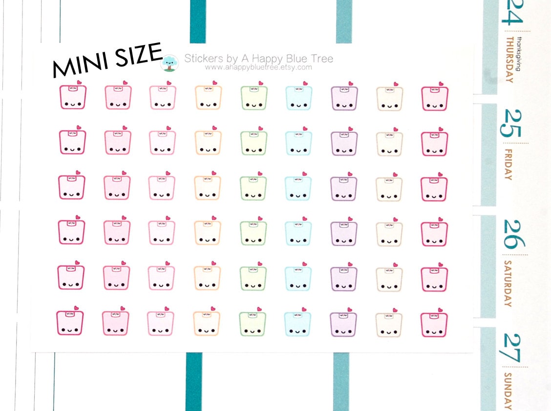 MINI Happy (or Sad) Scale Reminder Tracker Cute Kawaii Planner Stickers ...
