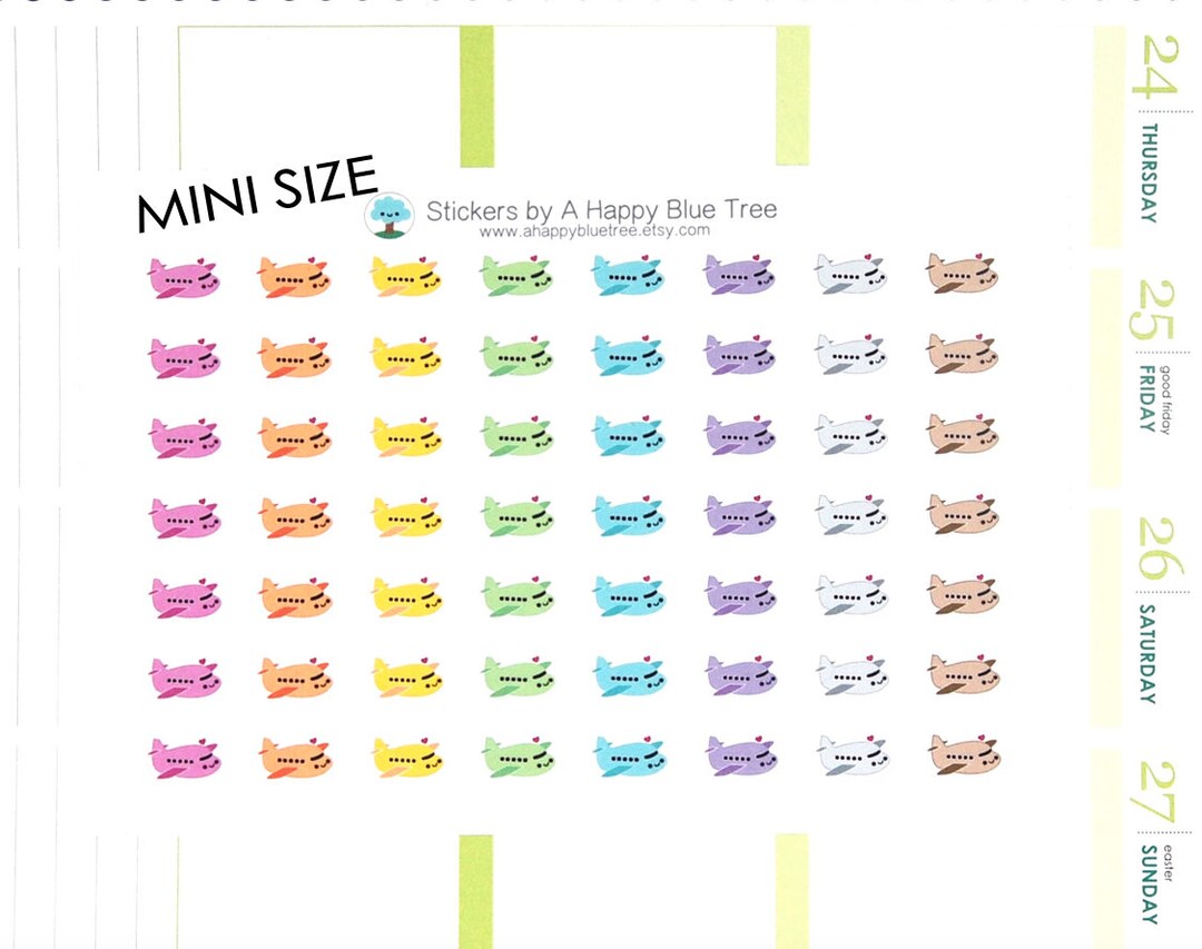 Happy MINI Airplane Travel Reminder Tracker Erin Condren Life Planner ...