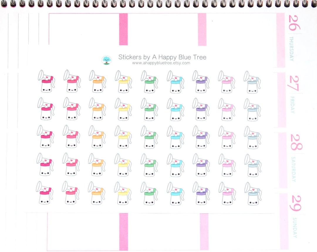 Happy Breast Pump Reminder Tracker Cute Kawaii Planner Stickers Erin ...