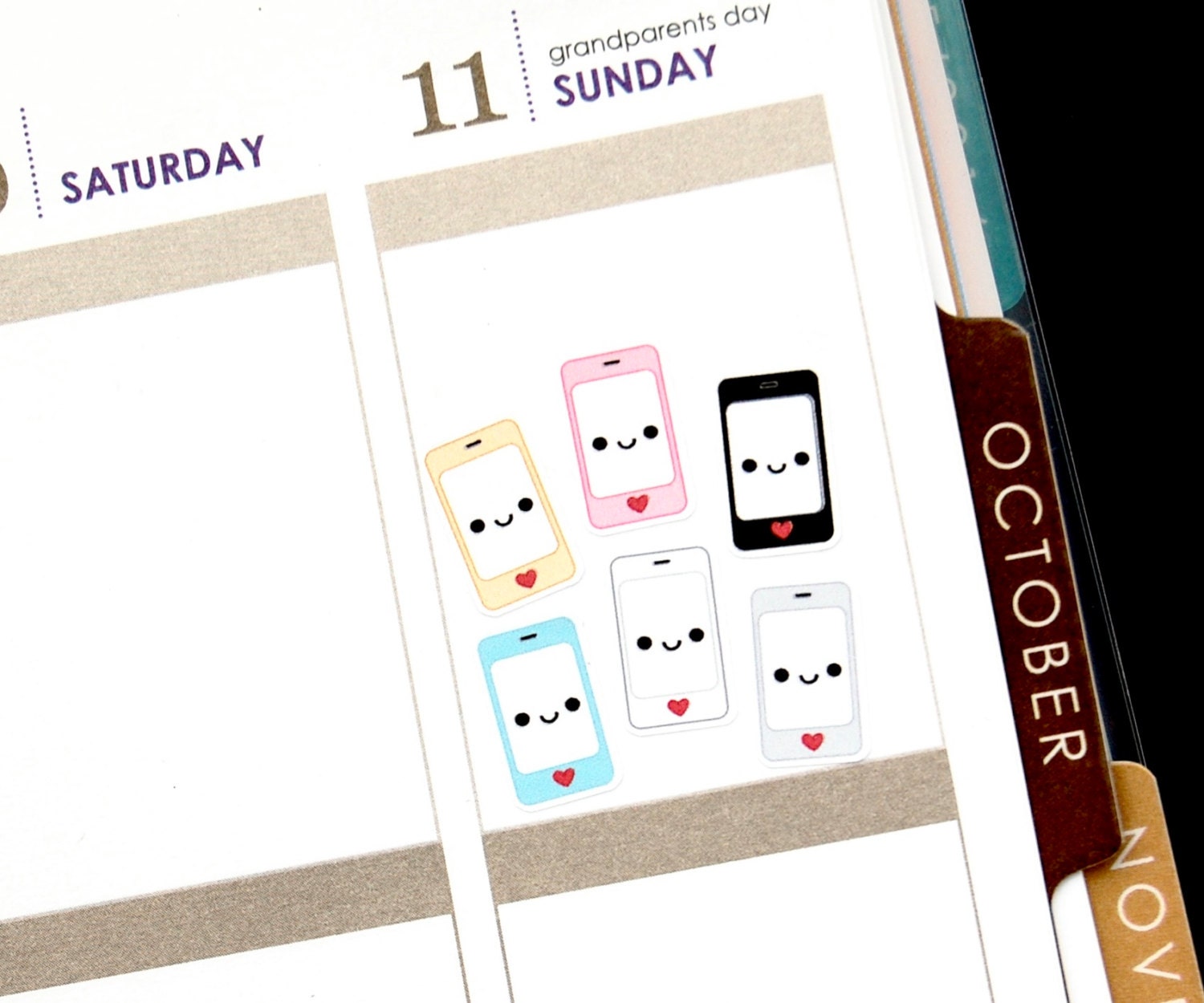 Happy Smart Phone Reminder Tracker Cute Kawaii Planner Stickers Erin ...