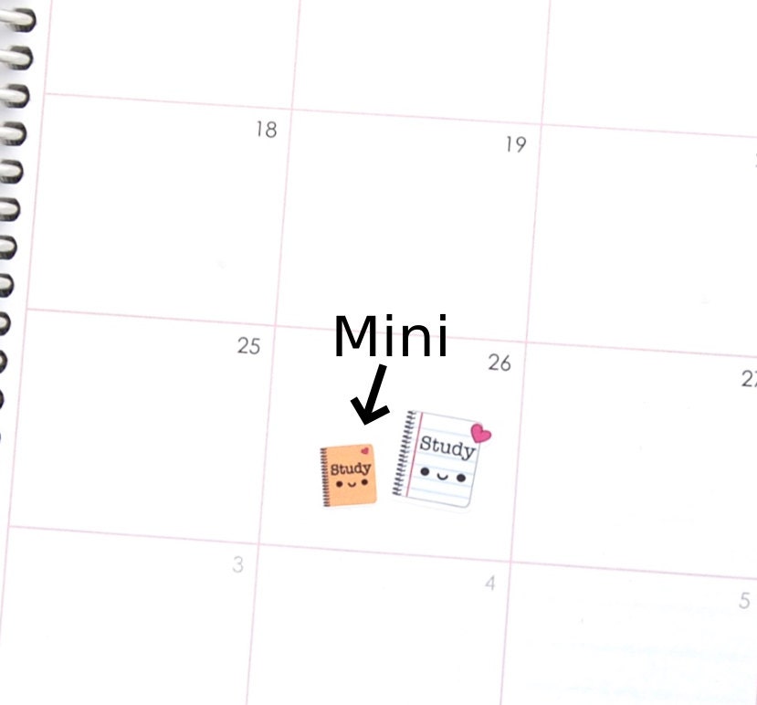 MINI Happy Study Test Reminder Tracker Cute Kawaii Personal Planner ...
