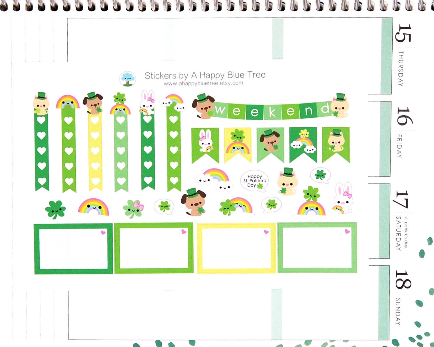 Happy St Patricks Day Friends Sticker Set 3 VERTICAL Erin | Etsy
