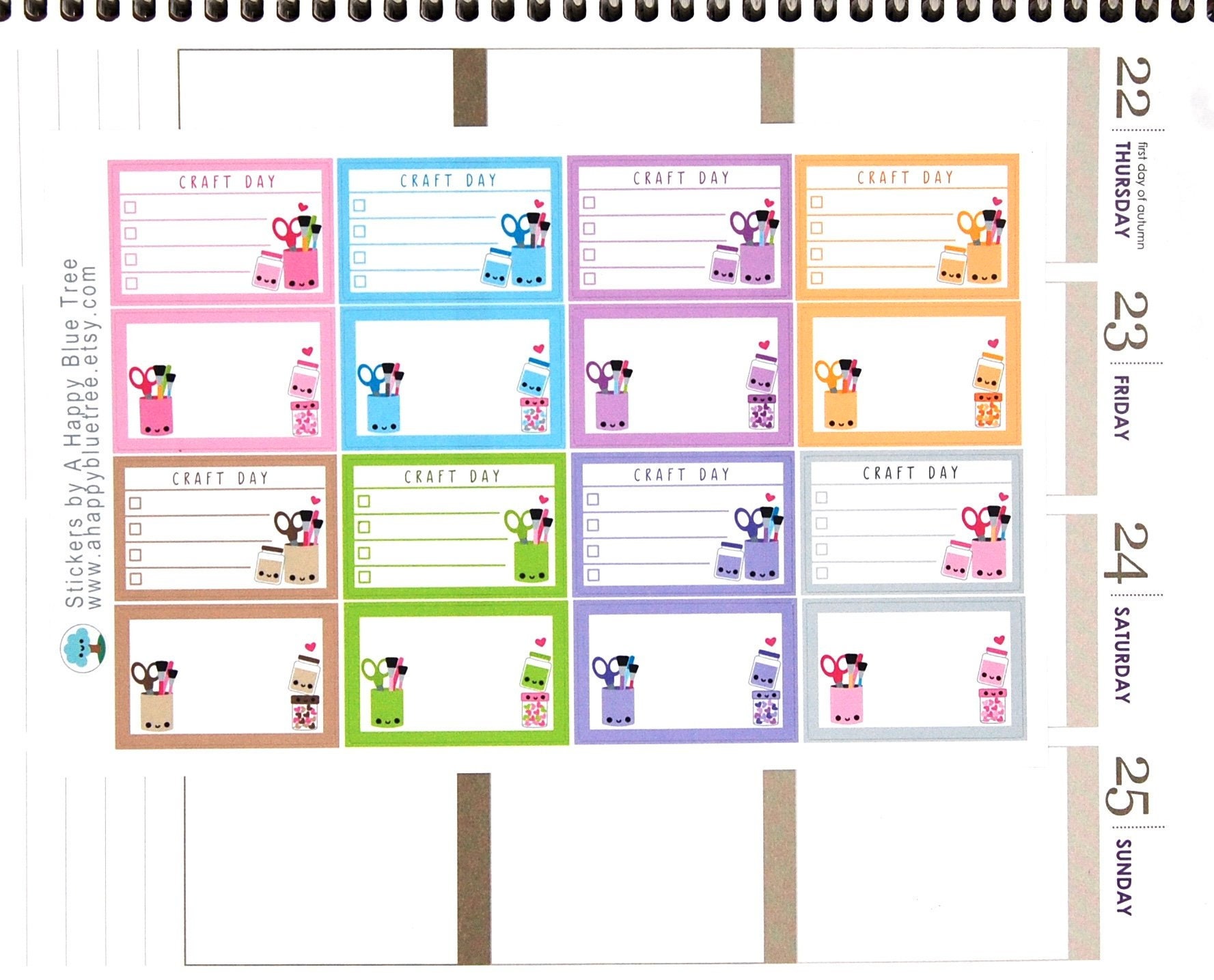 Happy Craft Day Half Box Stickers Erin Condren Life Planner ECLP Mambi ...
