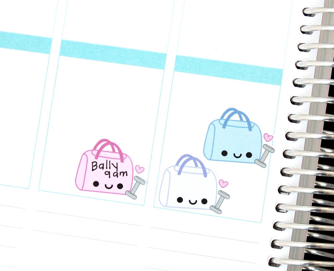 Happy Gym Bag Write in Tracker Reminder Cute Kawaii Planner Stickers ...