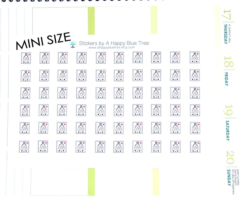 MINI Happy Eye Exam Chart Appointment Reminder Stickers Personal Plan…
