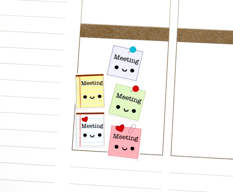 Happy Meeting Reminder Tracker Cute Kawaii Planner Stickers for Erin ...