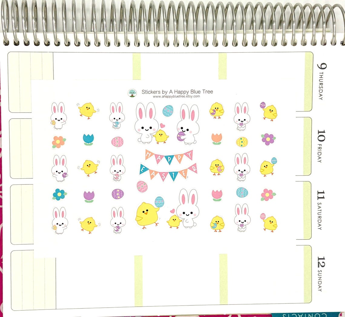Happy Easter Egg Hunt Themed Character Stickers for Erin Condren Life ...