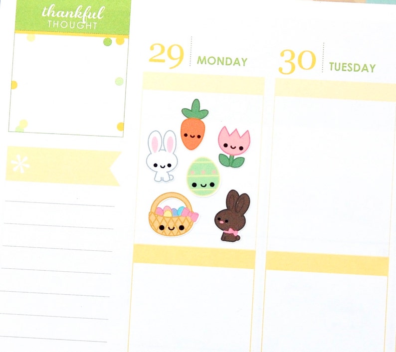 Happy Easter Spring Stickers Erin Condren Life Planner ECLP Mambi ...