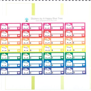 Happy or Sad Bill Due Reminder Label Cute Kawaii Vertical Erin Condren Planner Stickers Kikkik Funny Cute Phone Money Budget image 4